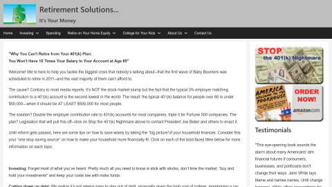 Retirement-solutions.com screen shot